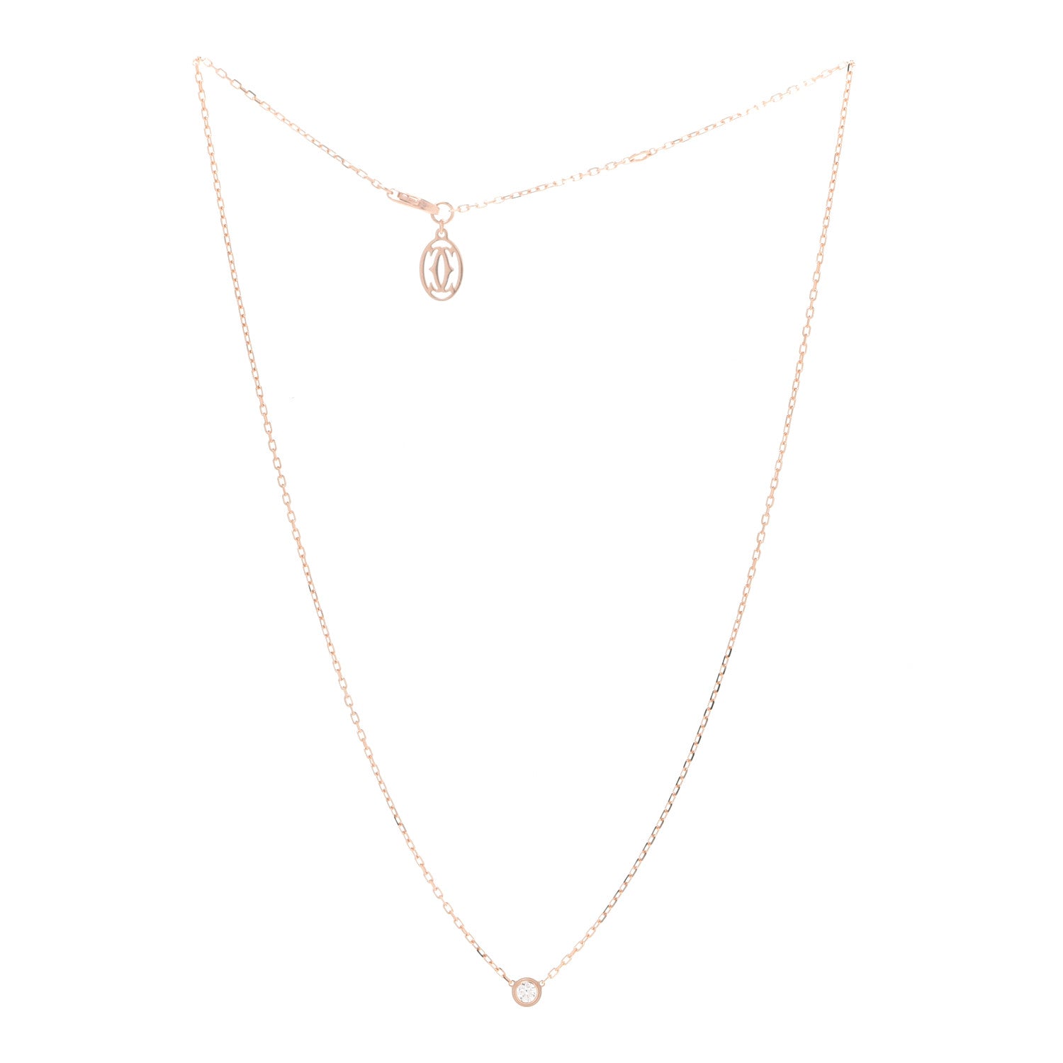 Cartier 18K Pink Gold Diamond SM D'Amour Pendant Necklace 3 of 7