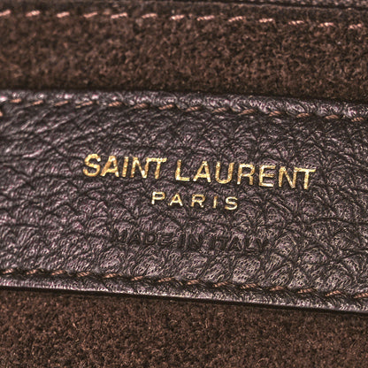 Saint Laurent Grained Deerskin Bea Tote Marron Fonce 6 of 12