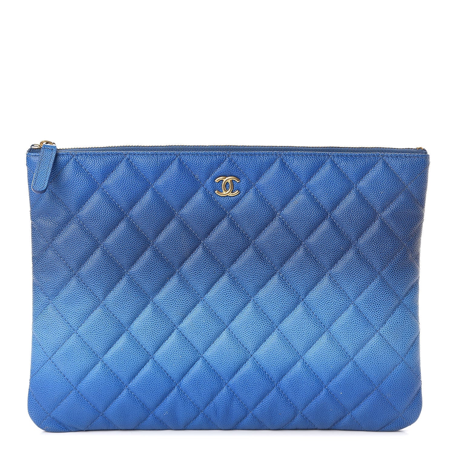 Chanel Caviar Ombre Medium Cosmetic Case Blue 1 of 9
