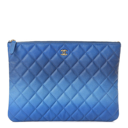 Chanel Caviar Ombre Medium Cosmetic Case Blue 1 of 9