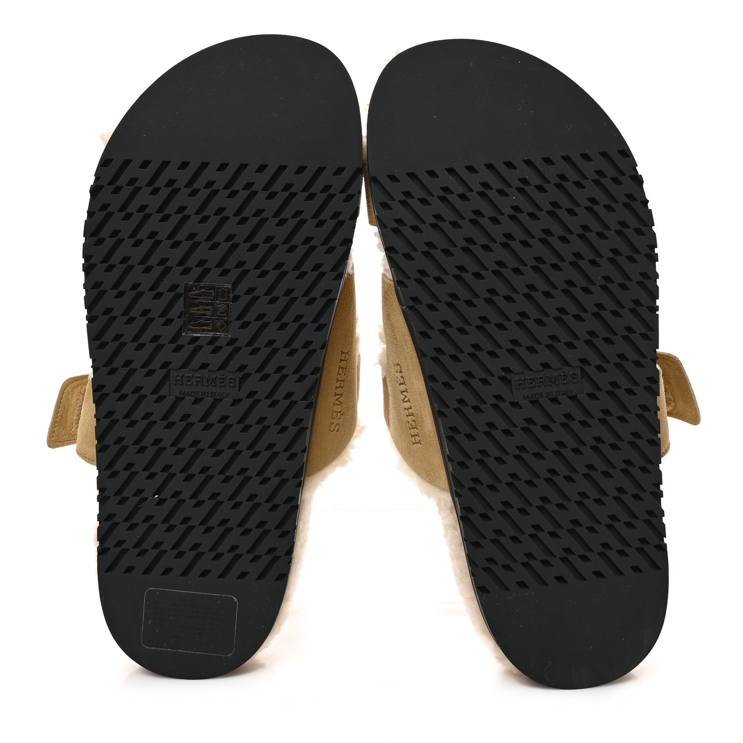 Hermes Suede Goatskin Woolskin Womens Chypre Sandals 38 Beige Albatre 5 of 9