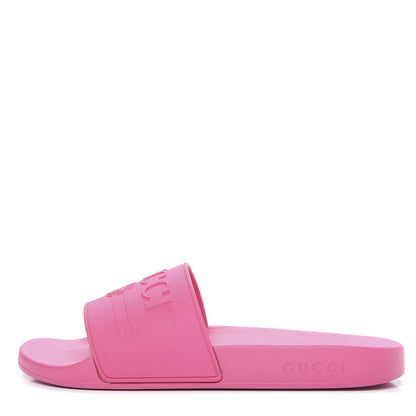 Gucci Rubber Logo Stamped Mens Slide Sandals 10 Fuchsia 1 of 8