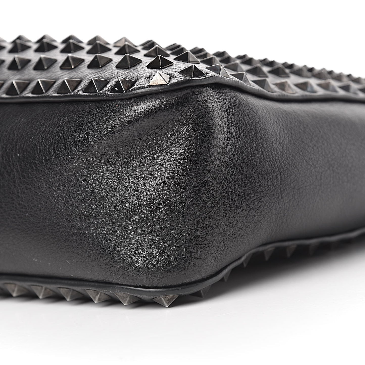 Calfskin Rockstud All Over Flip-Lock Messenger Bag Black