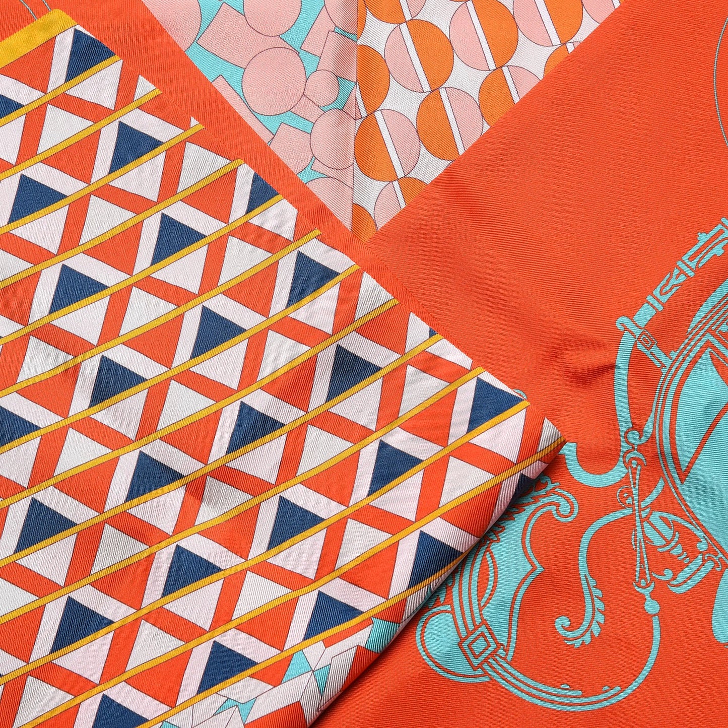 Silk Ex-Libris en Cravates Maxi Twilly Capucine Turquoise Saumon