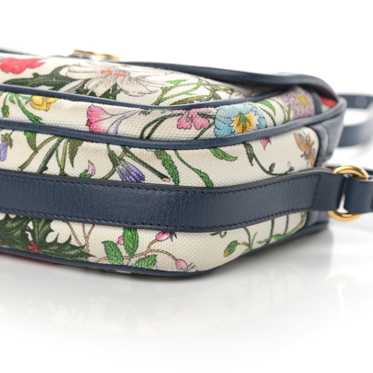 Gucci Canvas Flora Floral Shoulder Bag White Blue Agata Mulitcolor 10 of 13