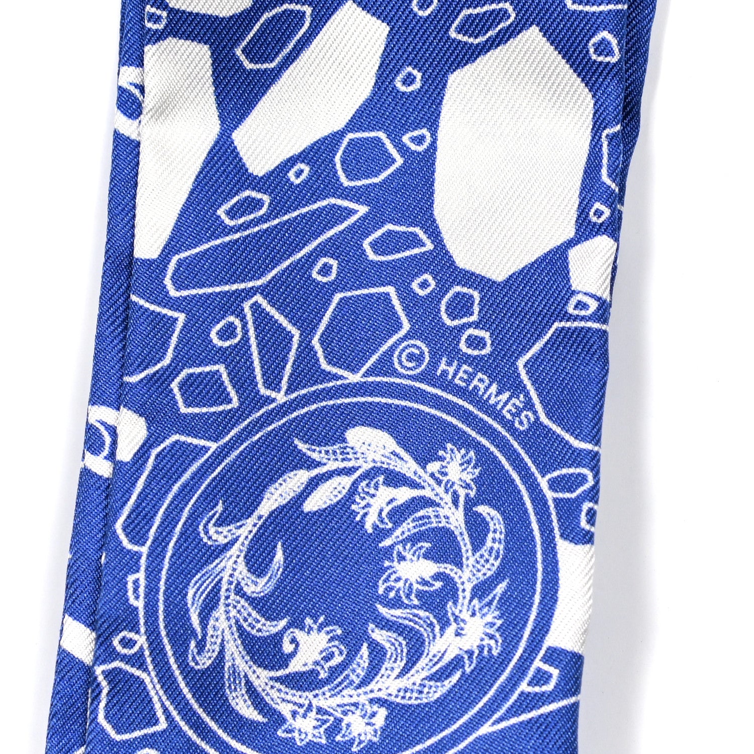 Hermes Silk La Danse Des Amazone Twilly Bleu Moyen White 3 of 4