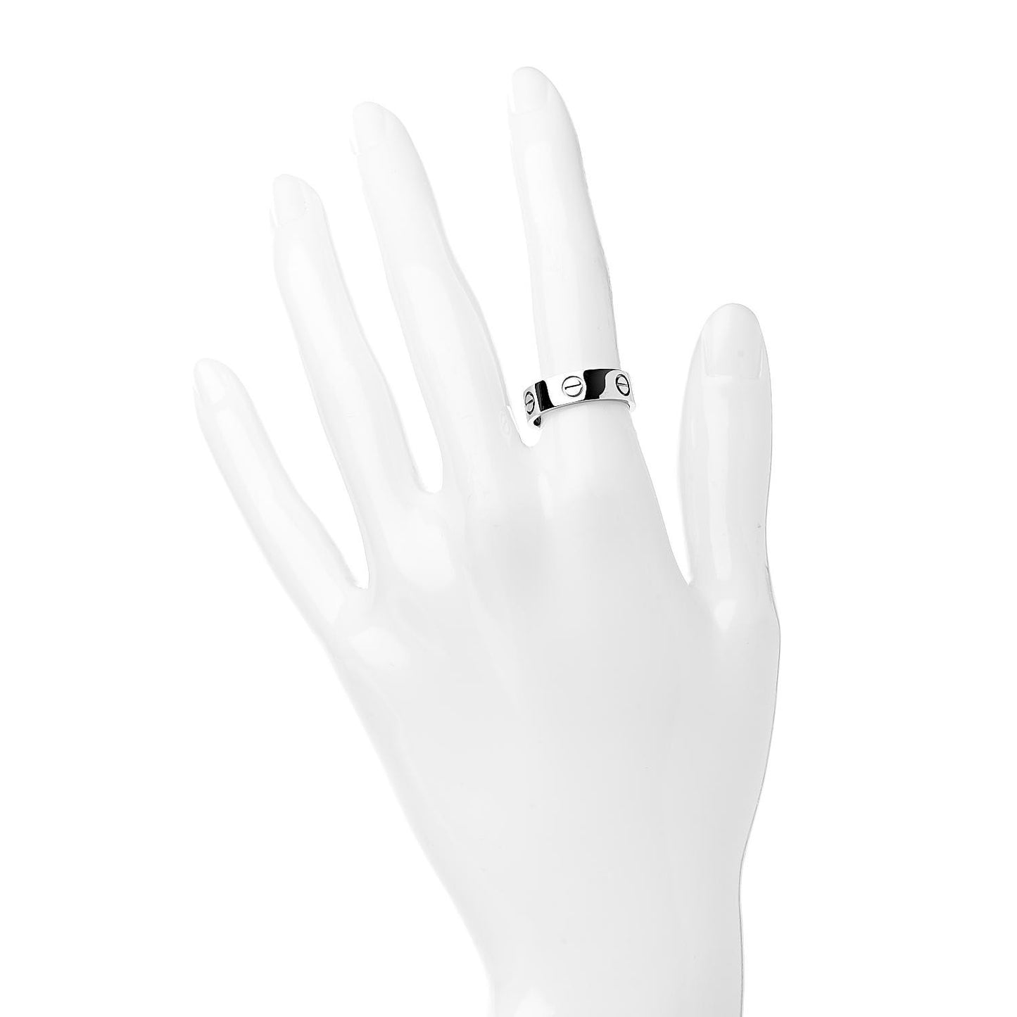 18K White Gold 5.5mm LOVE Ring 52 6
