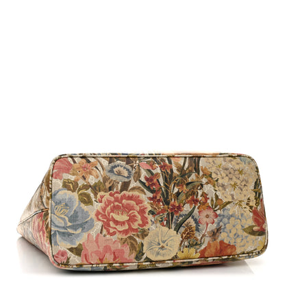 Gucci GG Supreme Monogram Water Flora Web Large Ophidia Tote Beige White Multicolor 5 of 13