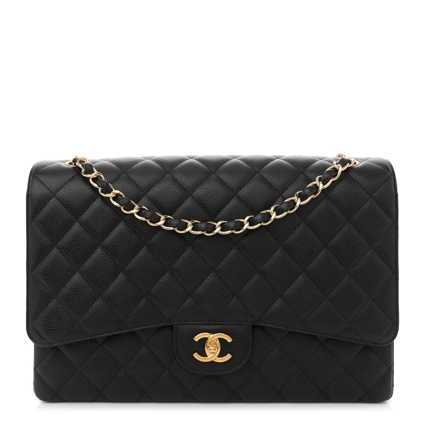 Caviar Quilted Maxi Single Flap Black