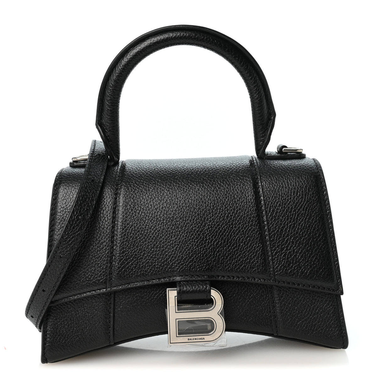 Balenciaga Grained Calfskin Hourglass Top Handle Bag XS Black 1 of 10
