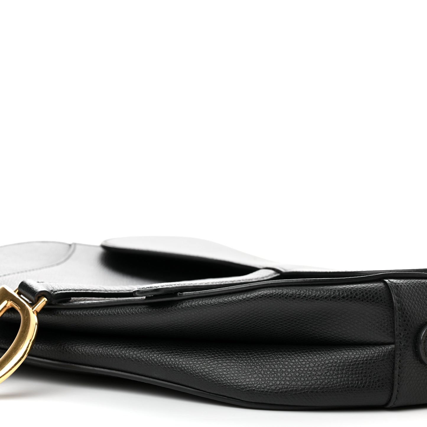 Grained Calfskin Saddle Bag Black