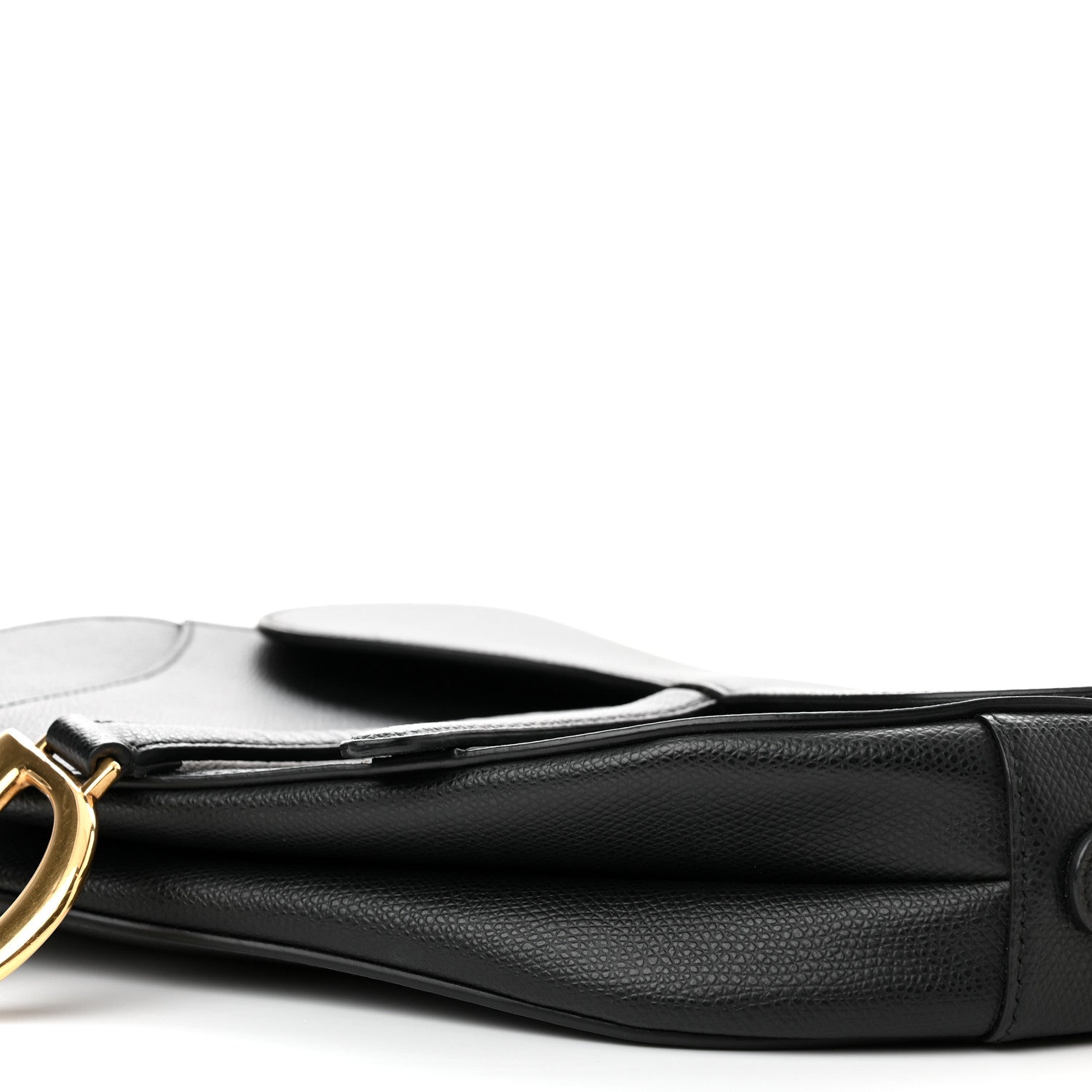 Christian Dior Grained Calfskin Saddle Bag Black 10 of 14
