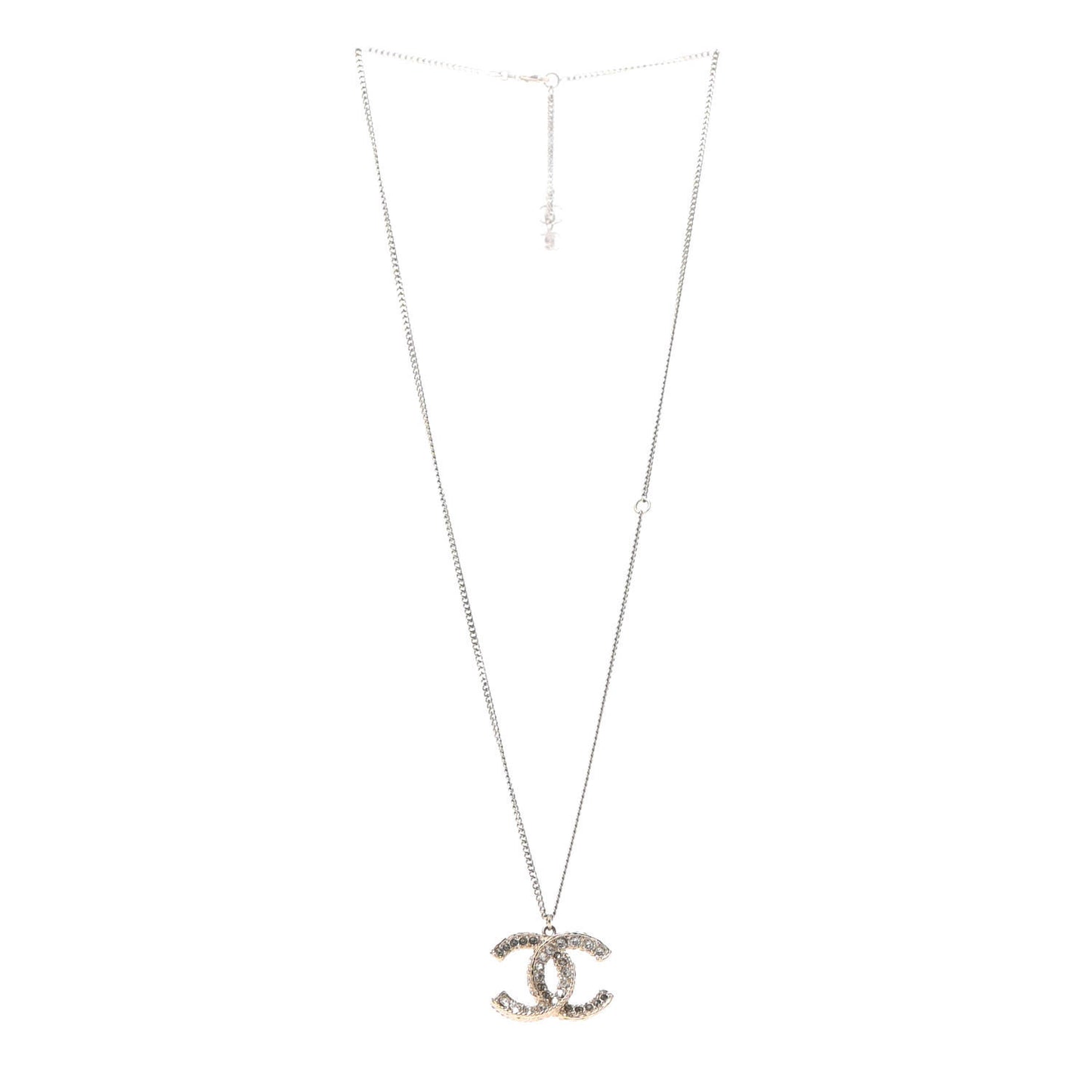 Crystal CC Pendant Necklace Gold