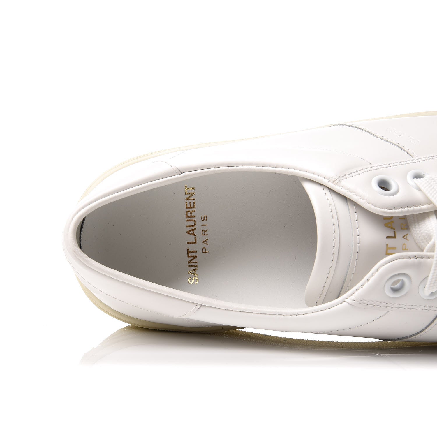 Saint Laurent Calfskin Court Sneakers 37 White 6 of 10