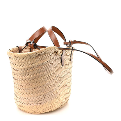 Celine Raffia Calfskin Heart Triomphe Teen Panier Tan 3 of 10