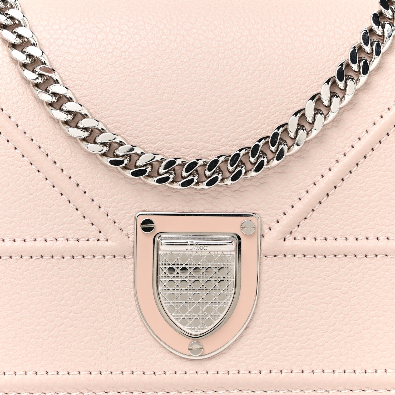 Christian Dior Grained Calfskin Diorama Wallet on Chain Pouch Rose Poudre 7 of 11