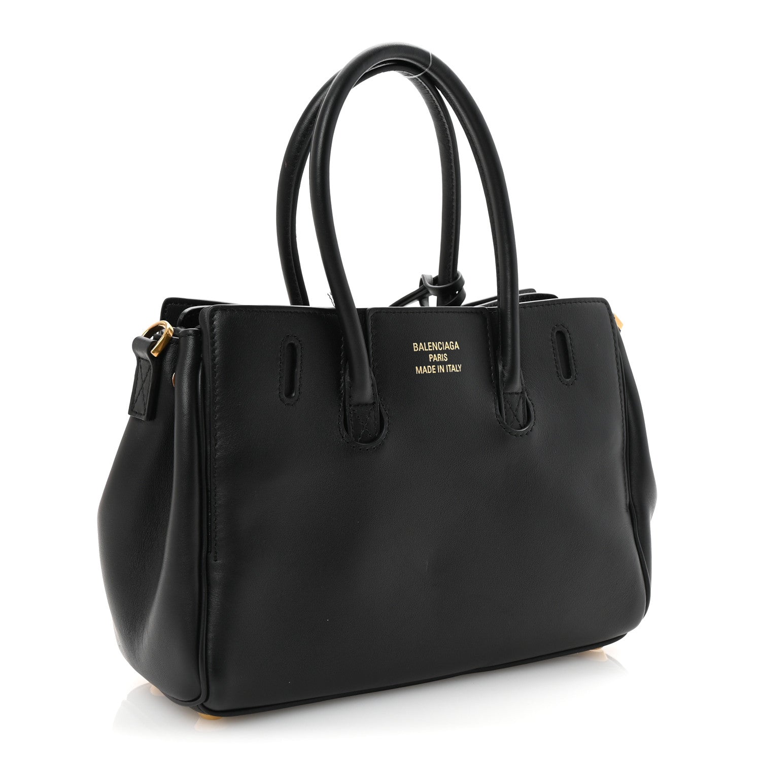Balenciaga Smooth Calfskin Mini Bel Air Carry All Bag Black 3 of 10