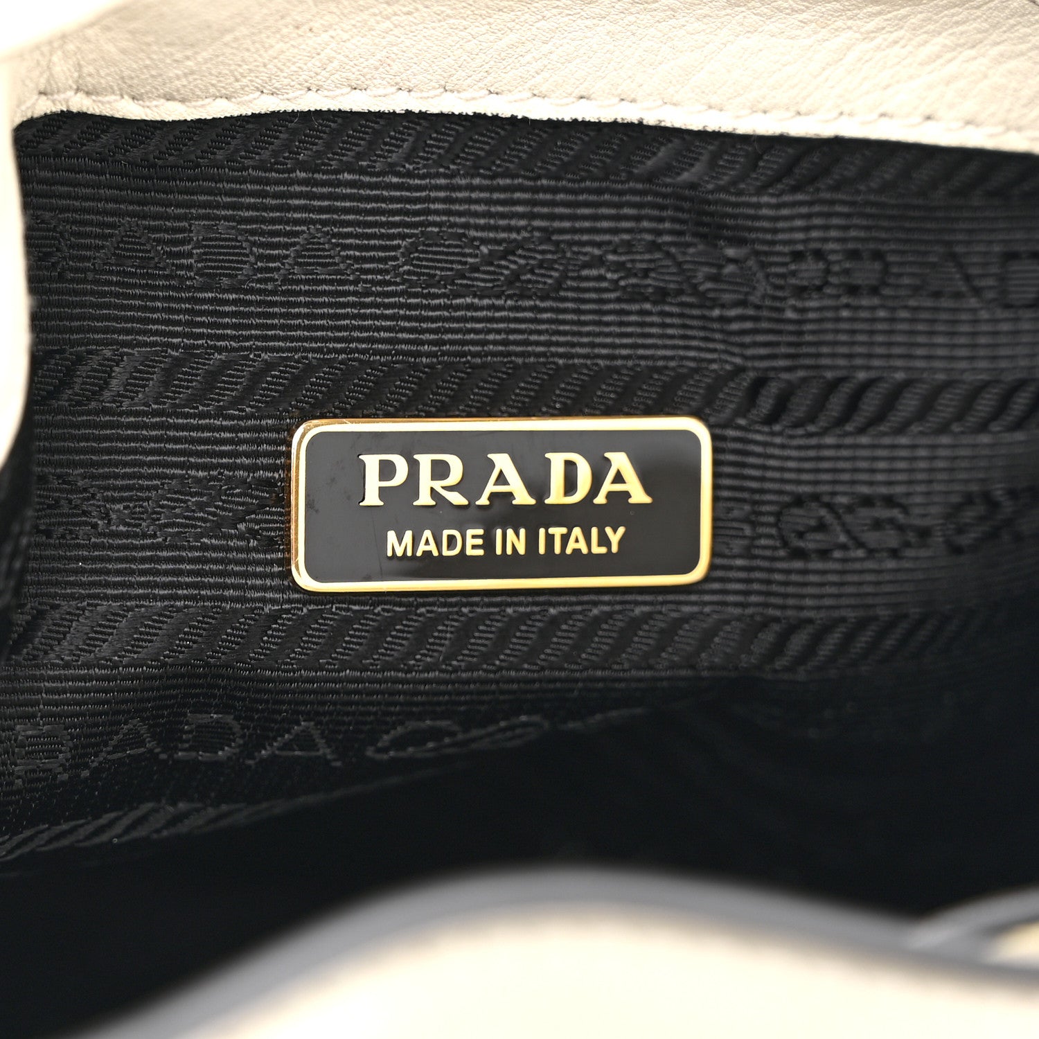 Prada Nappa Mini Re-Edition 1978 Bucket Bag  White 6 of 11