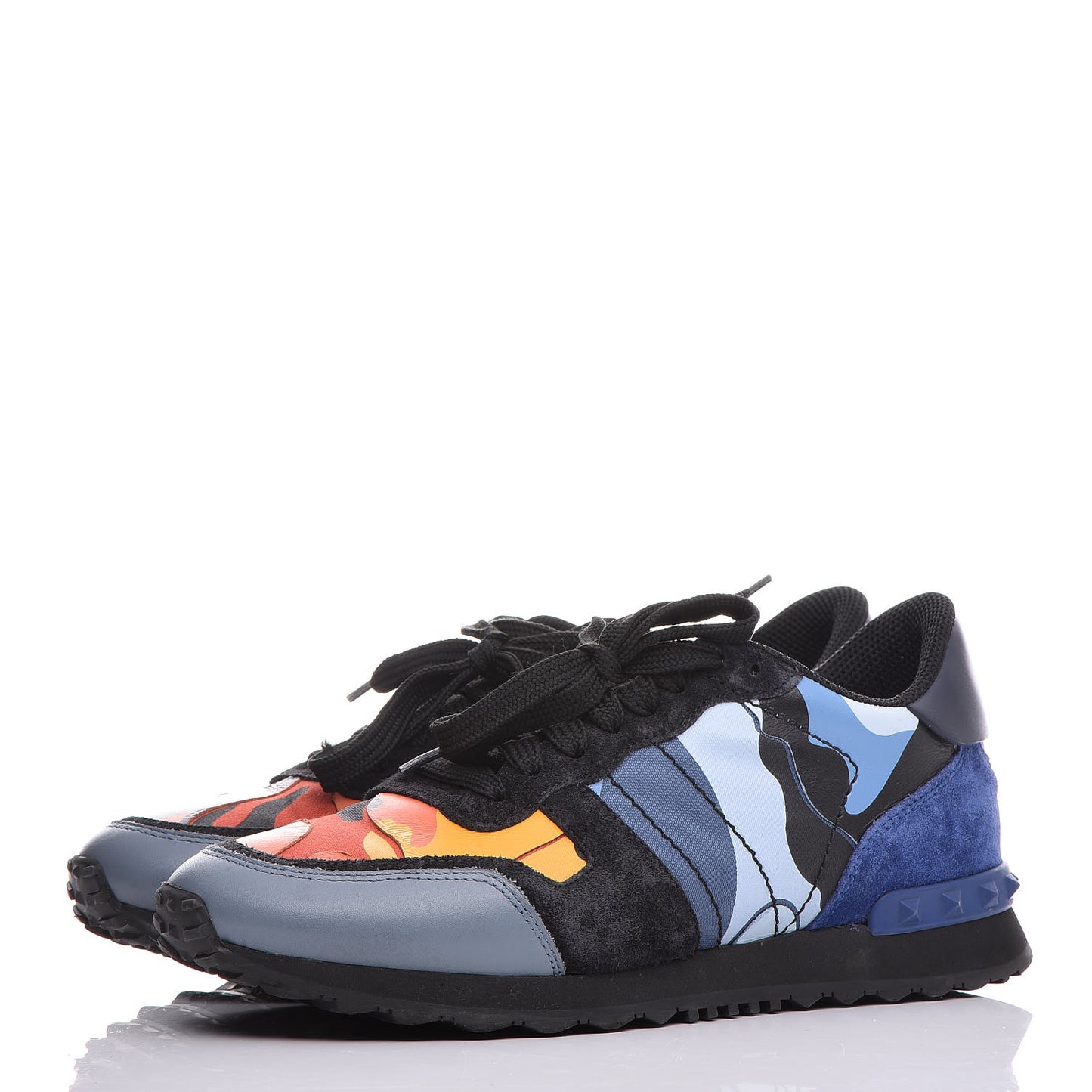 Nappa Suede Camouflage Mens Rockrunner Sneakers 39 Multicolor