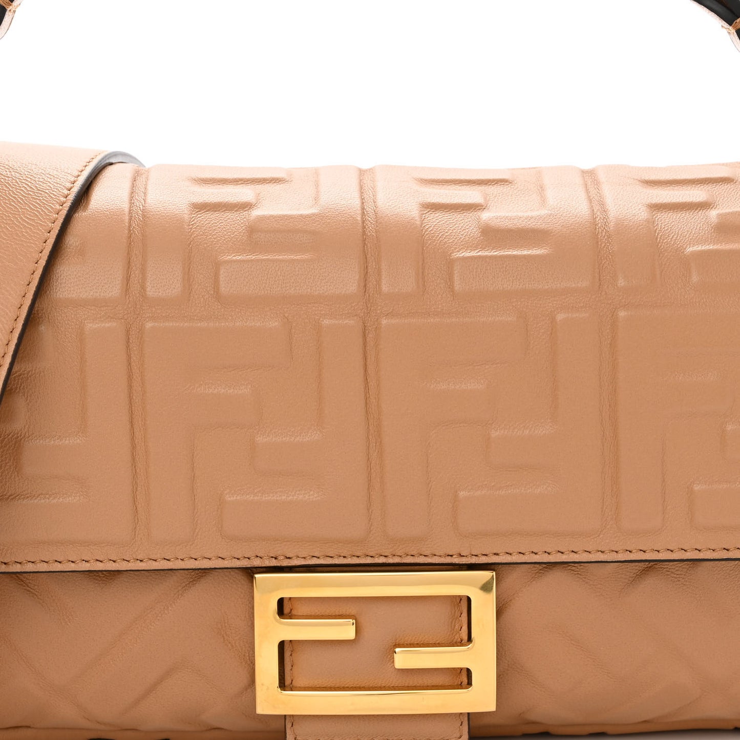 Nappa FF 1974 Embossed Baguette Miele Scuro