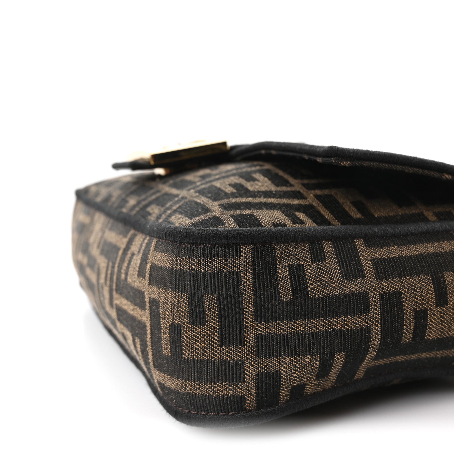Fendi Fabric Jacquard FF 1974 Medium Baguette Tobacco Moro Black 9 of 9