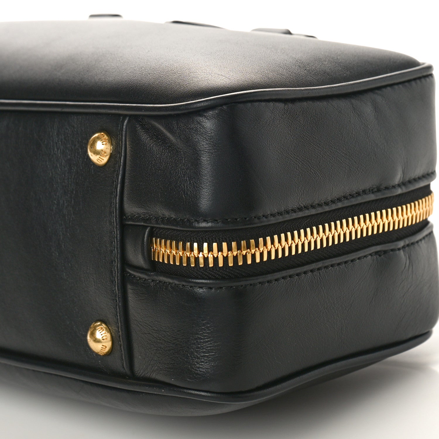 Miu Miu Calfskin Arcadie Top Handle Bag Black 9 of 9
