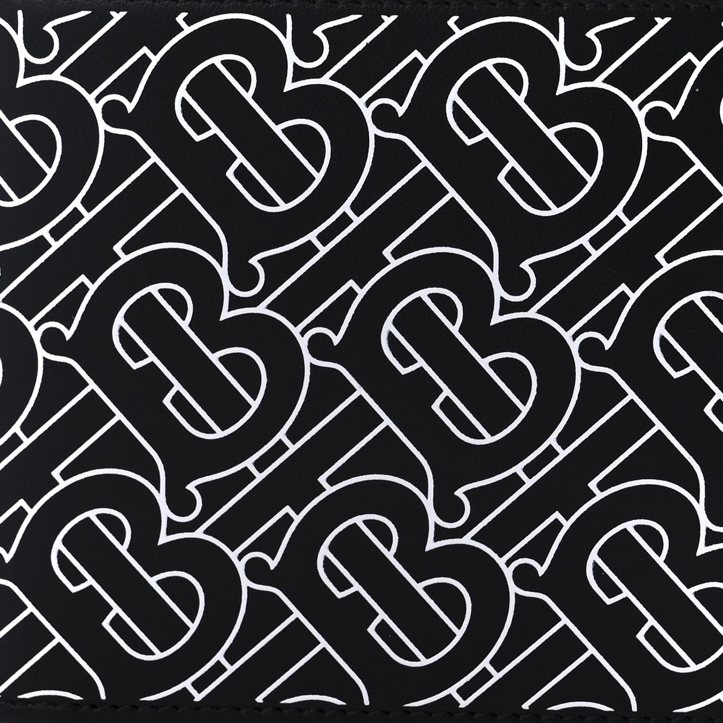 Calfskin Embossed Monogram Bi-Fold Wallet Black White