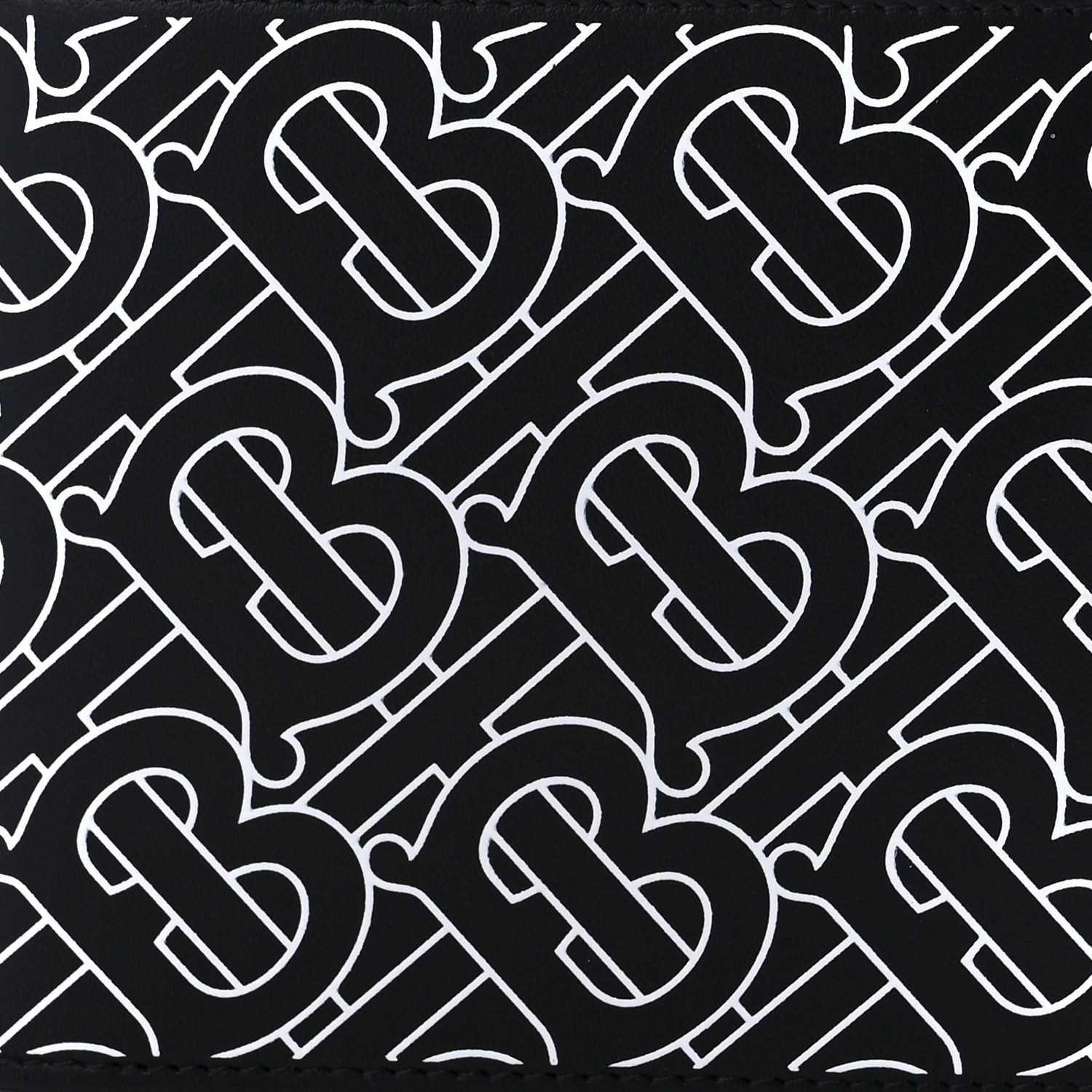 Burberry Calfskin Embossed Monogram Bi-Fold Wallet Black White 8 of 9