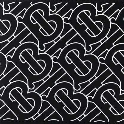 Burberry Calfskin Embossed Monogram Bi-Fold Wallet Black White 8 of 9