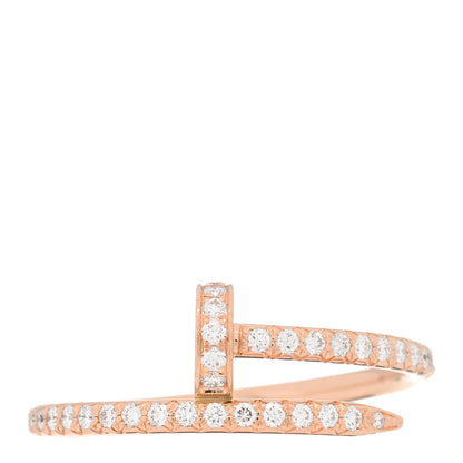 Cartier 18K Pink Gold Diamond Juste Un Clou Paved Ring 54 7 1 of 5