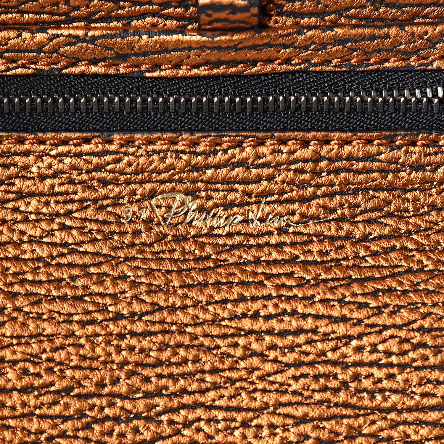 3.1 Phillip Lim 3.1 Metallic Textured Calfskin Mini Pashli Satchel Copper 6 of 9