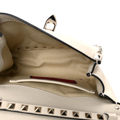 Valentino Garavani Vitello Mini Rockstud Flap Saddle Crossbody Bag Light Ivory 5 of 9