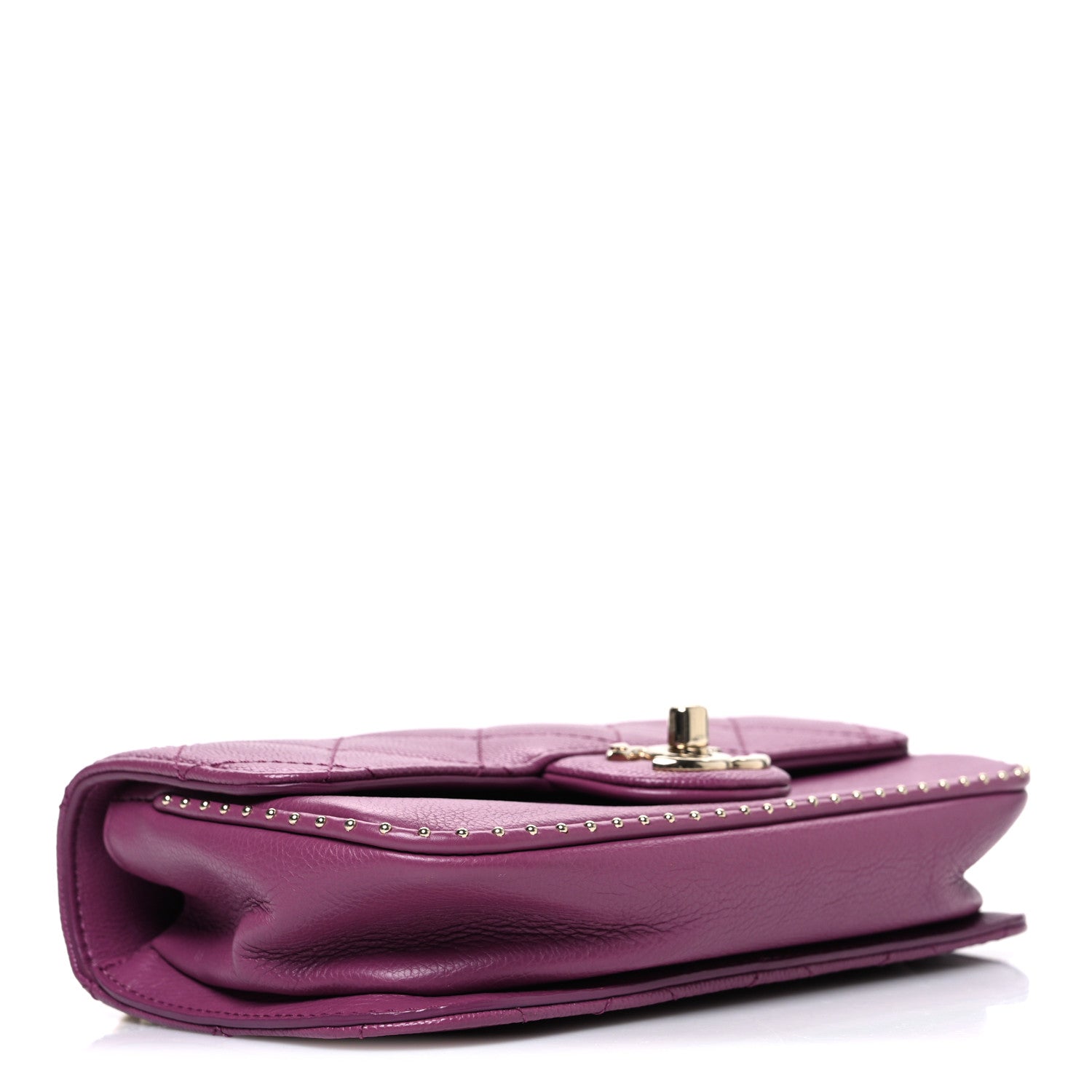 Chanel Caviar Quilted Mini Studded Flap  Purple 4 of 10