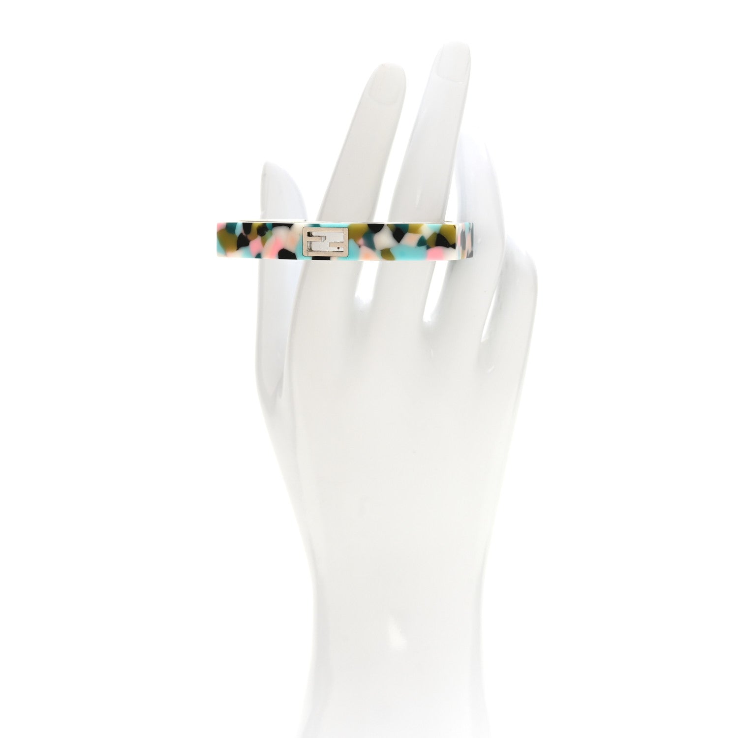Fendi Resin FF Logo Cuff Bracelet M Multicolor 2 of 6