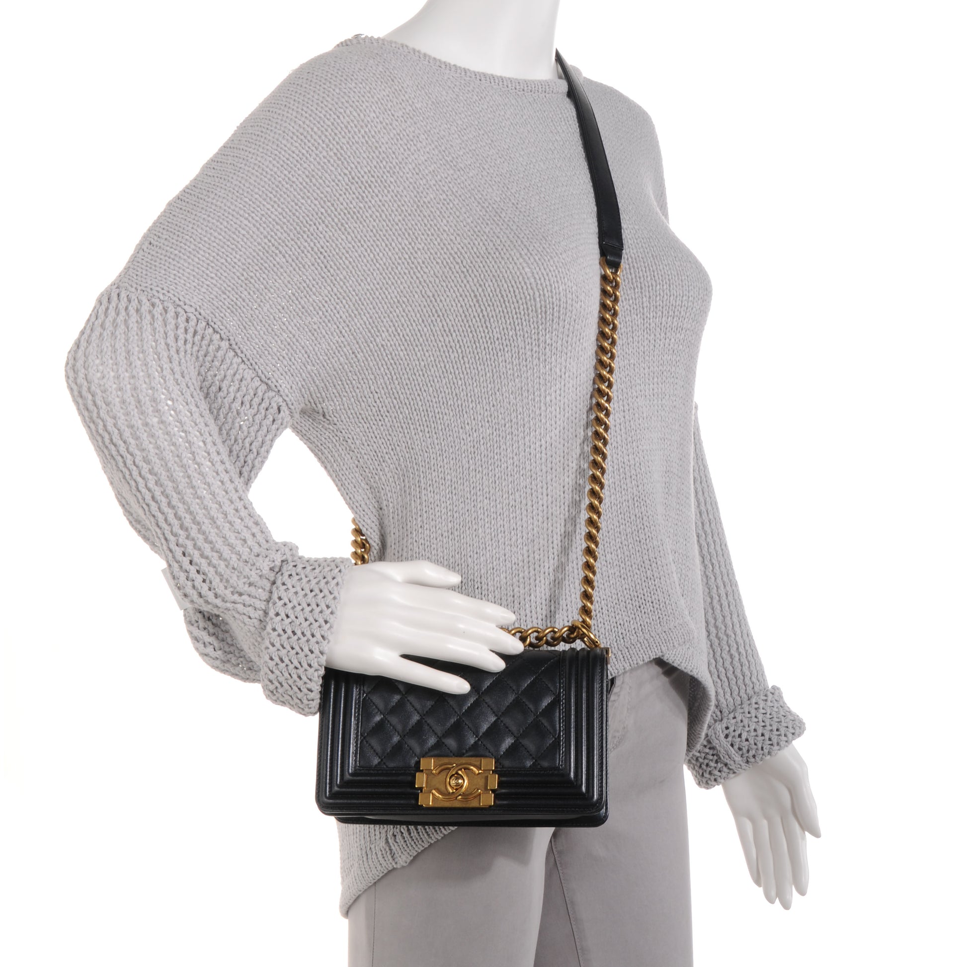 Chanel Lambskin Quilted Small Boy Flap Black 2 of 10