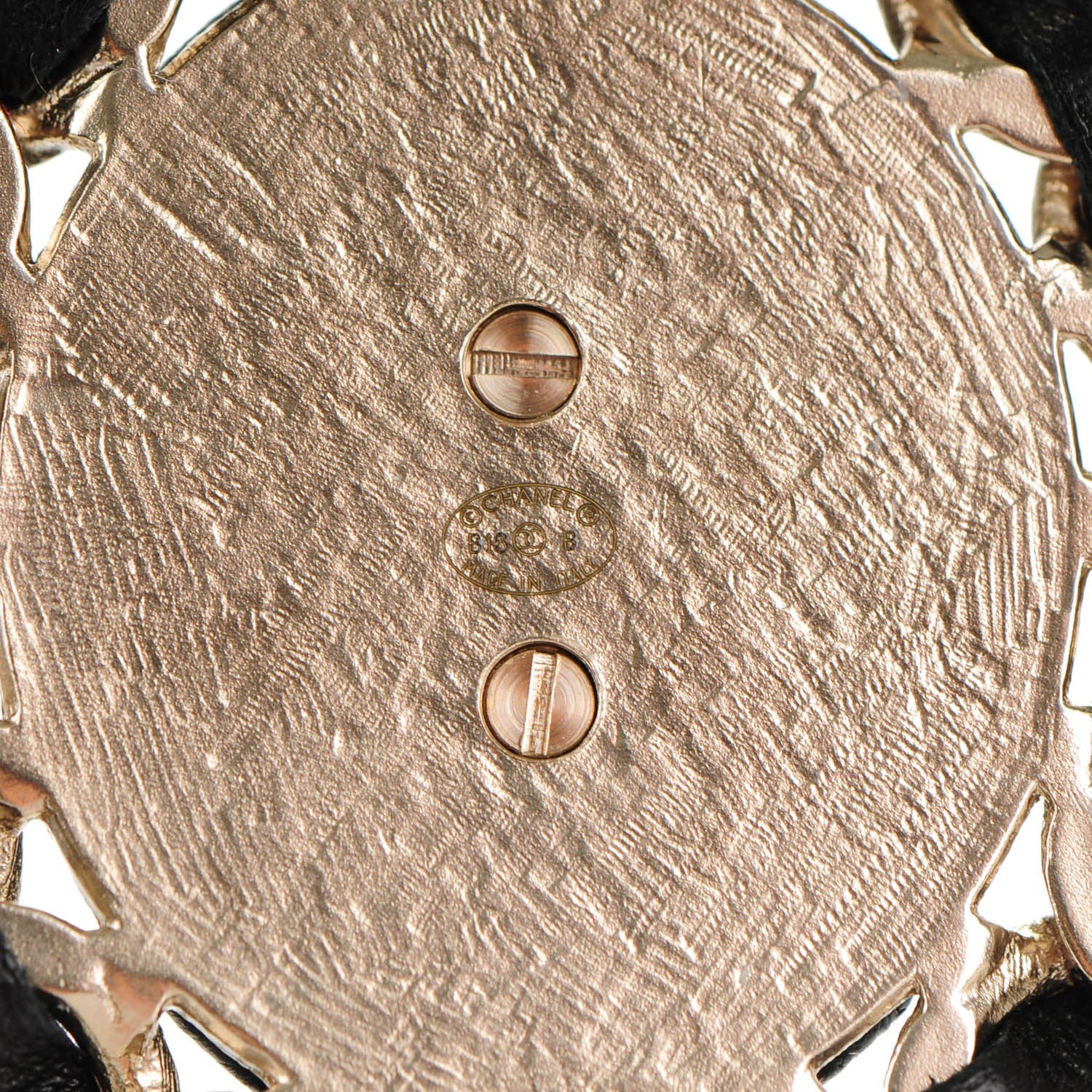 Chanel Lambskin CC Chain Pendant Necklace Gold Black 4 of 4