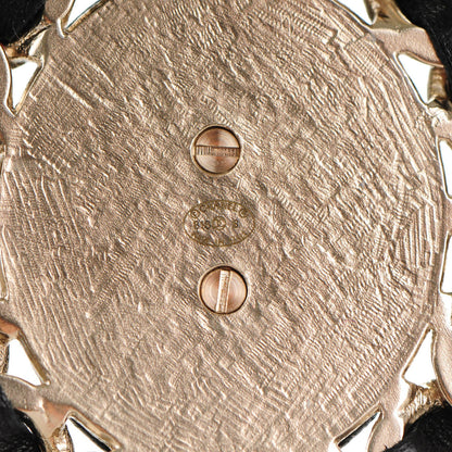 Chanel Lambskin CC Chain Pendant Necklace Gold Black 4 of 4