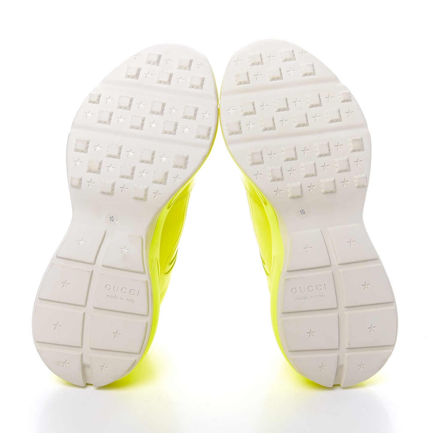 Calfskin Mens Rhyton Sneakers 10 Yellow Fluo