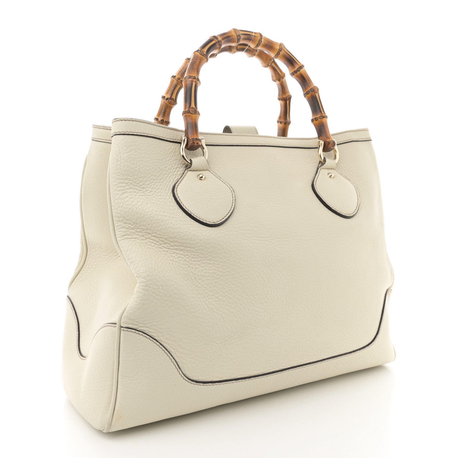 Gucci Grained Calfskin Medium Diana Bamboo Top Handle Tote Ivory 3 of 14