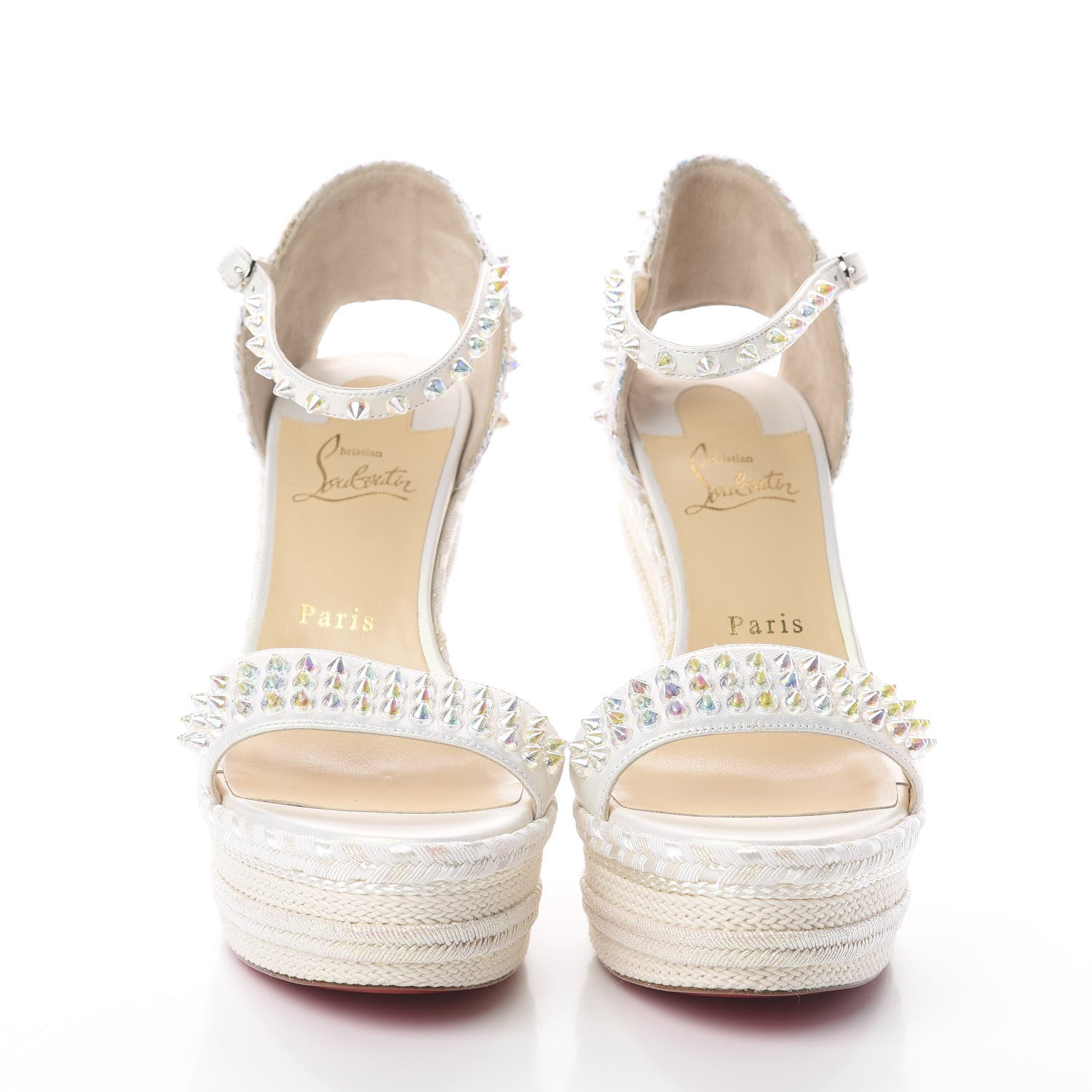 Christian Louboutin Nappa Madmonica 120 Wedge Sandals 40 White 3 of 7