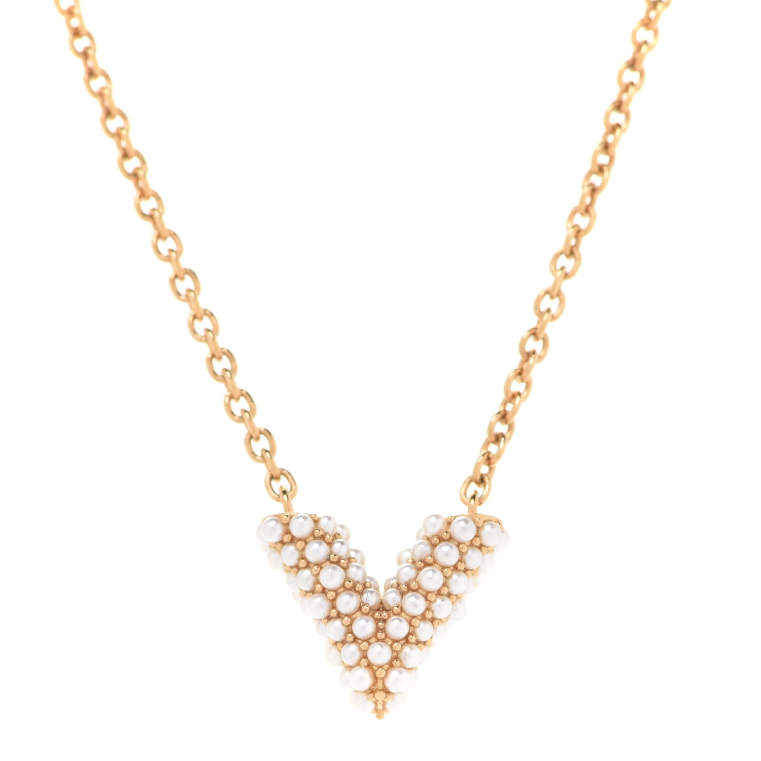 Louis Vuitton Essential V Perle Necklace Gold 4 of 8