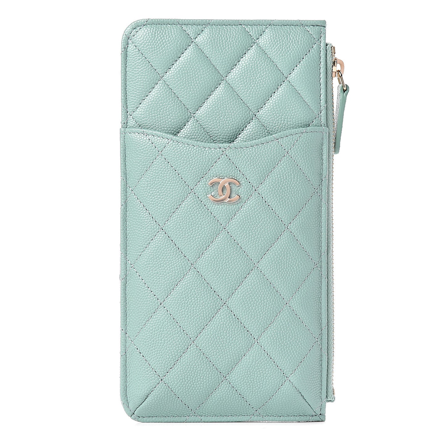 Caviar Quilted Classic iPhone Pouch Green