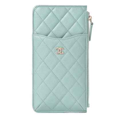 Chanel Caviar Quilted Classic iPhone Pouch Green 1 of 8