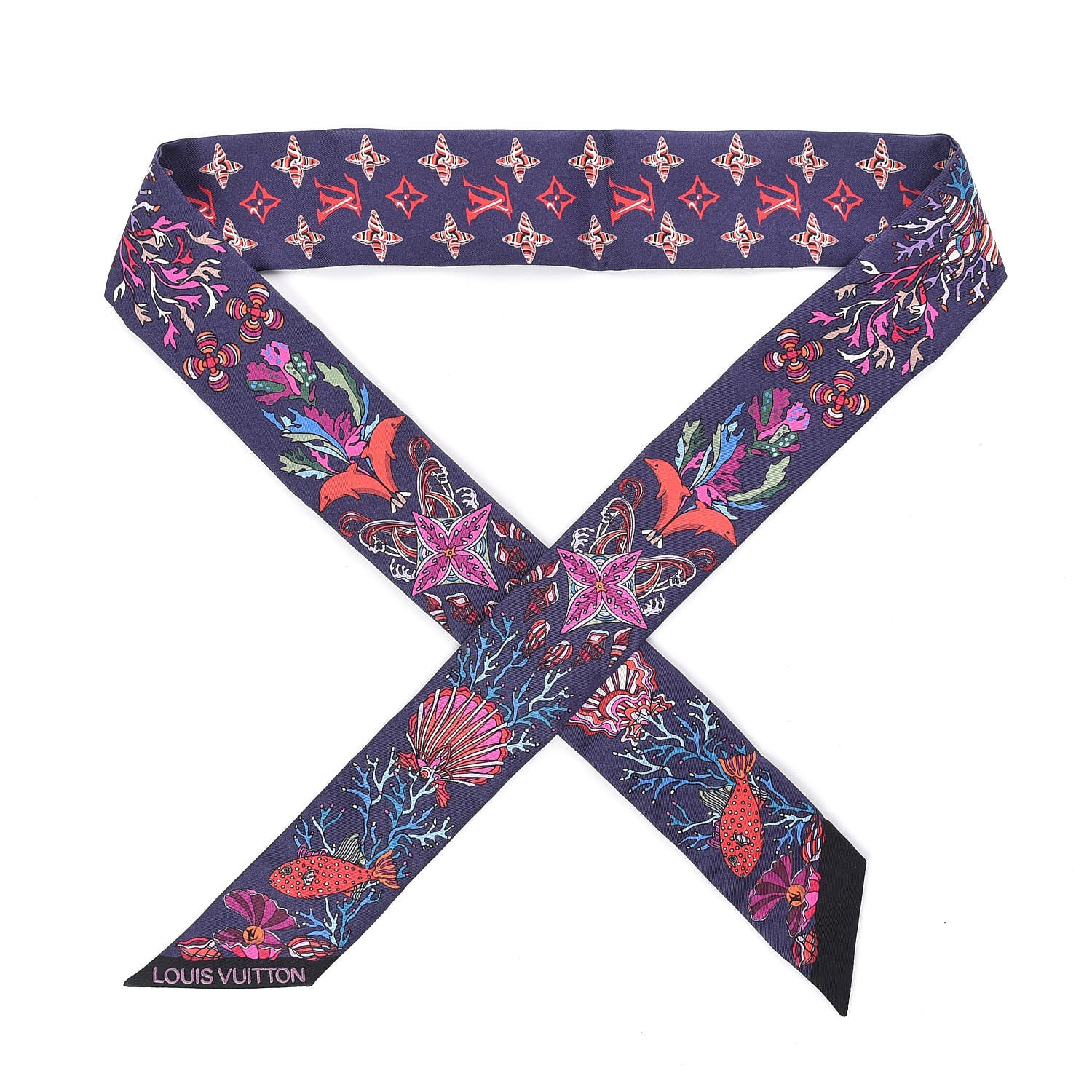 Louis Vuitton Silk Sea Of Love BB Bandeau Navy 1 of 4