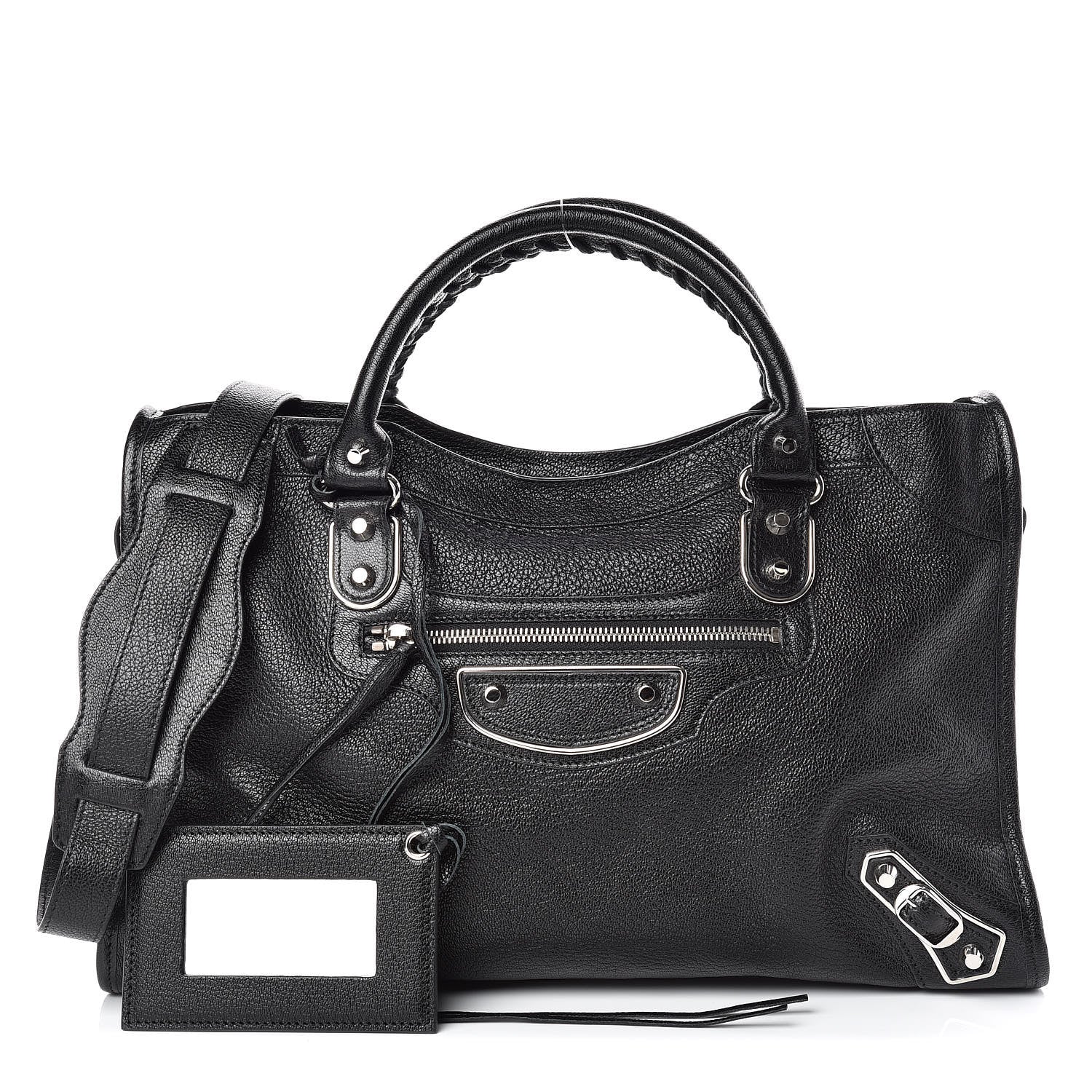 Balenciaga Chevre Silver Metallic Edge Hardware City Black 1 of 10