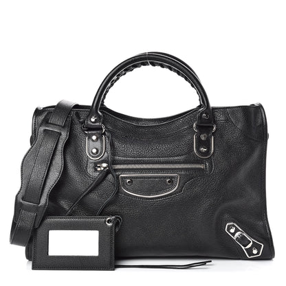 Balenciaga Chevre Silver Metallic Edge Hardware City Black 1 of 10