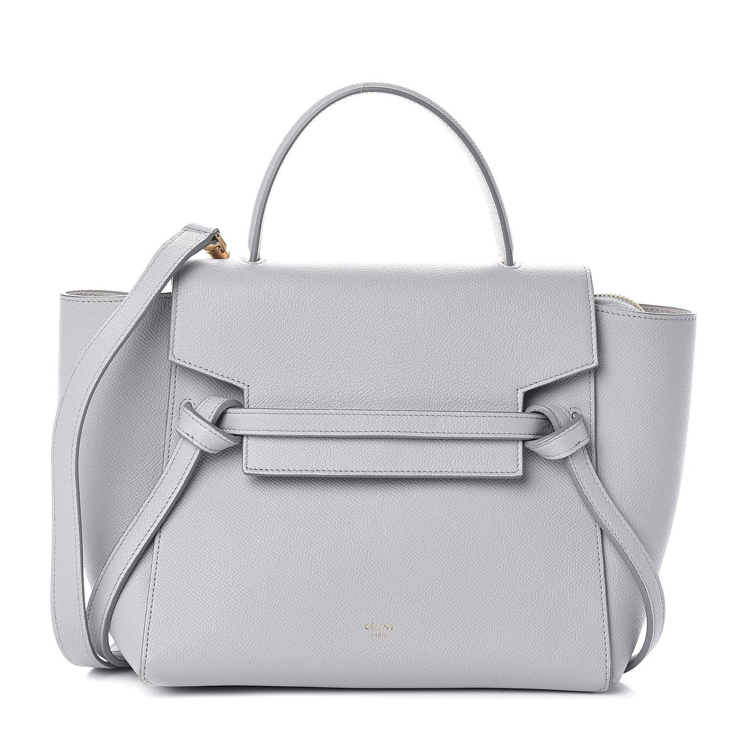 Grained Calfskin Micro Belt Bag Pearl Blue