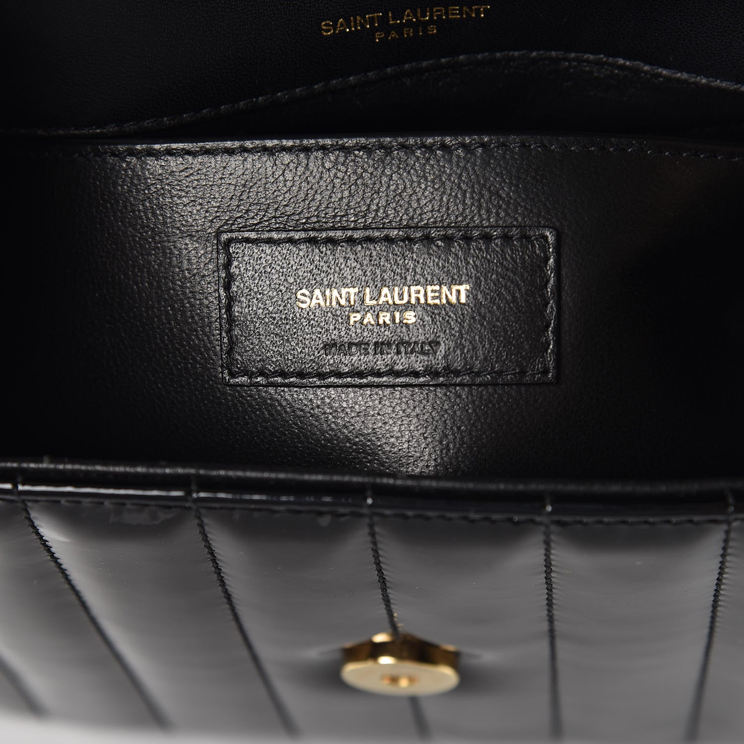 Saint Laurent Patent Calfskin Matelasse Monogram Medium Vicky Chain Bag Black 7 of 9