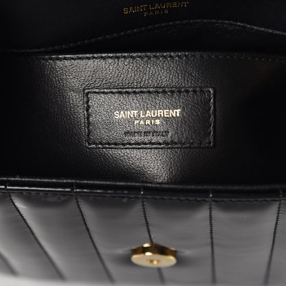 Saint Laurent Patent Calfskin Matelasse Monogram Medium Vicky Chain Bag Black 7 of 9
