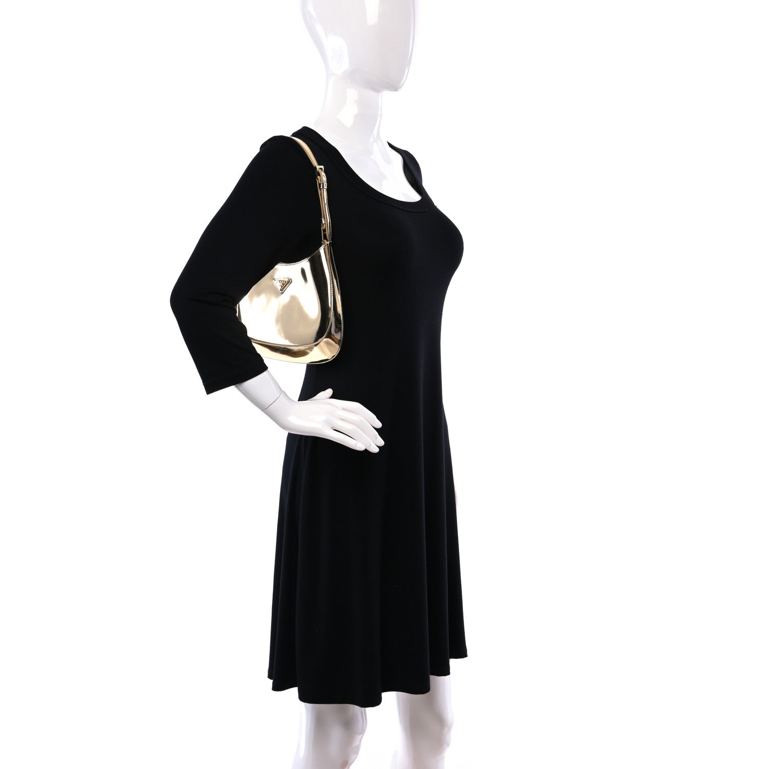 Prada Spazzolato Cleo Adjustable Strap Shoulder Bag Platino 2 of 9